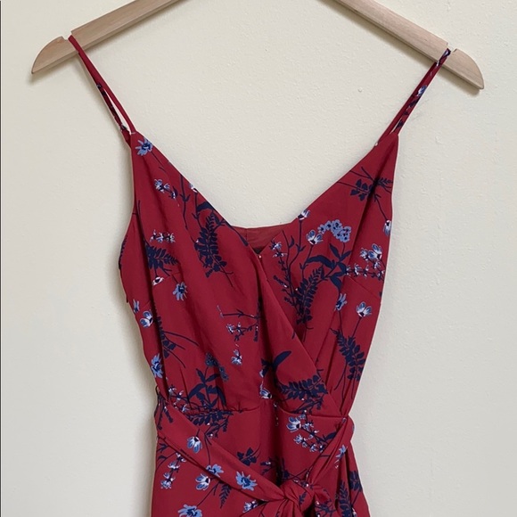 NWT J Crew Red Floral Faux Wrap Dress - Picture 5 of 13